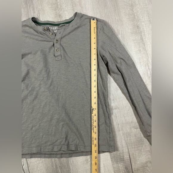 Tecovas Henley Long Sleeve Shirt Small Mens Grey Western Rodeo Cowboy Cotton #O - Picture 6 of 8